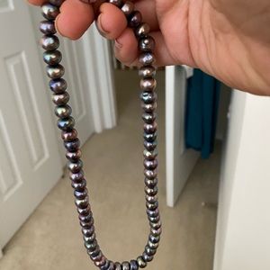 Grey water pearls necklace